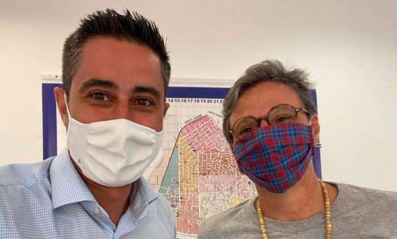 Caio Salgado visitou a cretaria Municipal de Esporte Lazer e Juventude e conversou sobre suas ideias com a Secretária Renata Trevelin