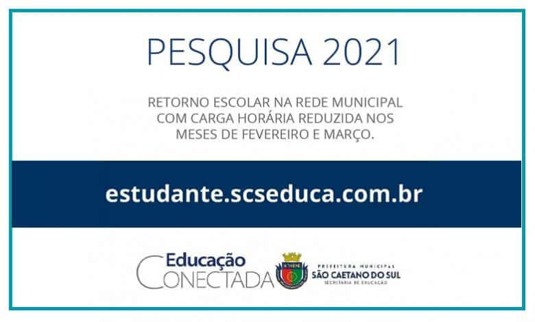 Pesquisa sobre Retorno as Aulas 2021 em São Caetano do Sul